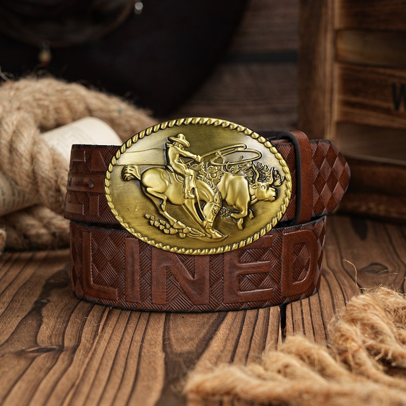 Leather Works Belt - メンズ＆レディースカジュアルレトロベルトウエスタンスタイル！ 金属バックル付きPUレザーベルト、日常の仕事着に最適