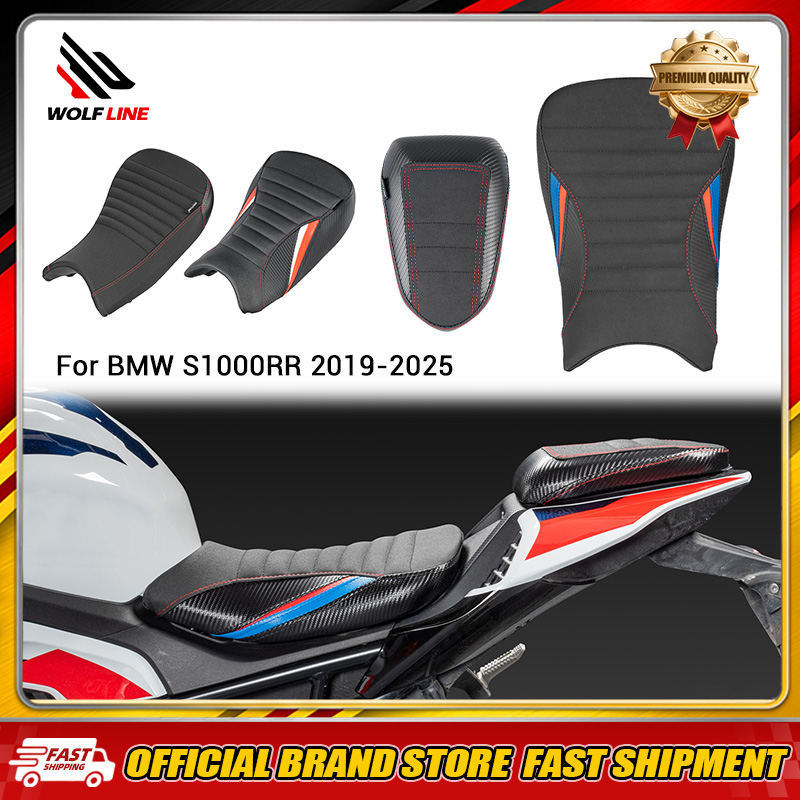 Leather Workbench - WOLFLINE BMW S1000RR 2019-2025 フロントドライバー/リアパッセンジャーソロシートクッション オートバイライダー/パッセンジャー