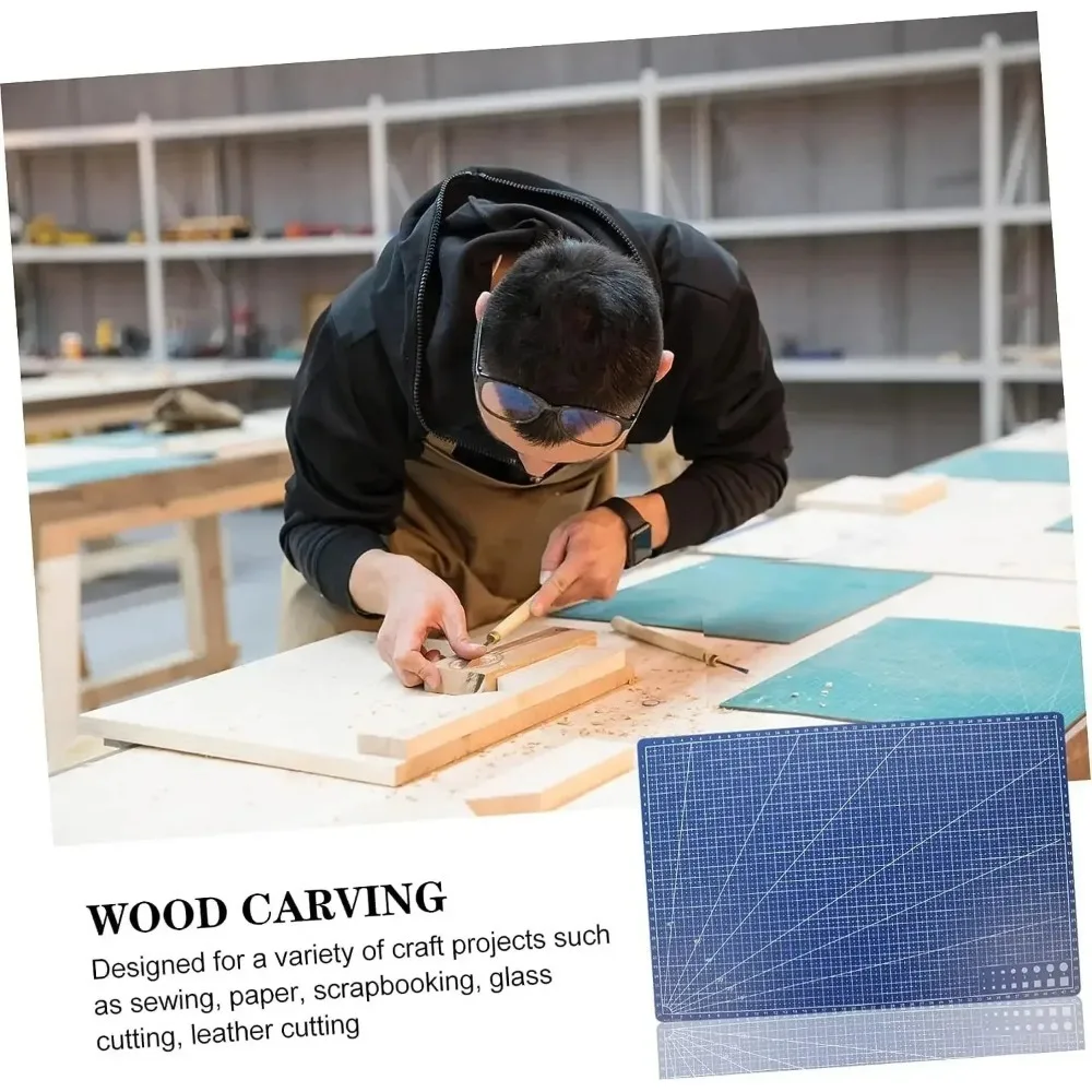 Leather Workbench - A3 PVCカッティングマット片面使用 パッチワーク裁縫作業台 DIYナイフ彫刻 レザーカッティングボード -