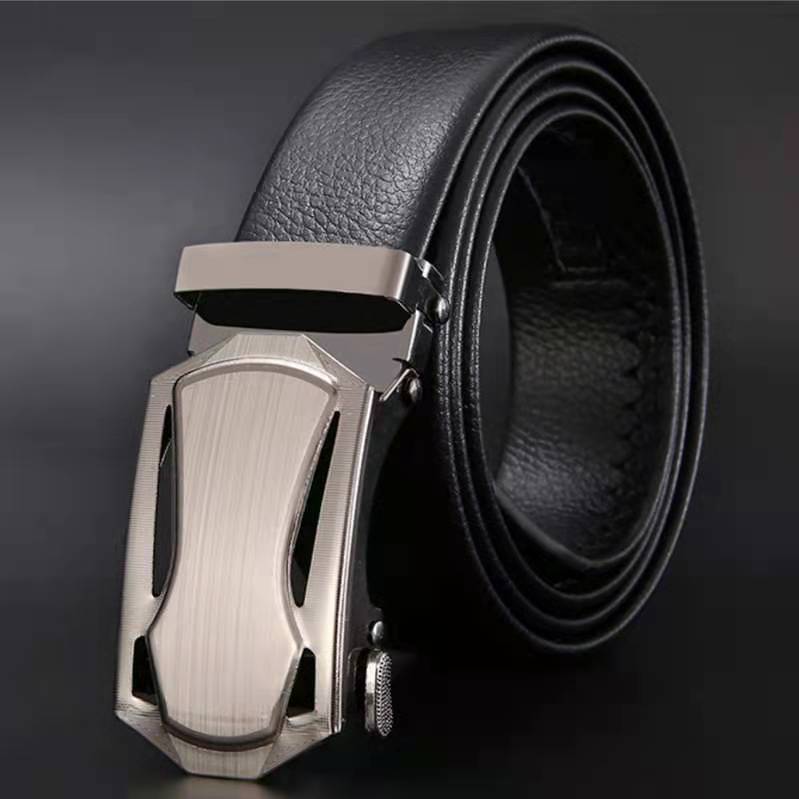 Leather Works Belt - ファッショナブルなビジネスメンズベルト メタルバックルベルト 高品質PUレザーソフトベルト 仕事用パンツやジーンズと合わせて