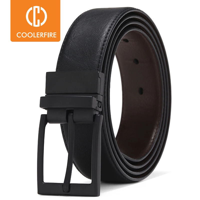 Leather Works Belt - 男性ベルト ビジネス ドレスベルト 男性用 本革ベルト リバーシブルバックル