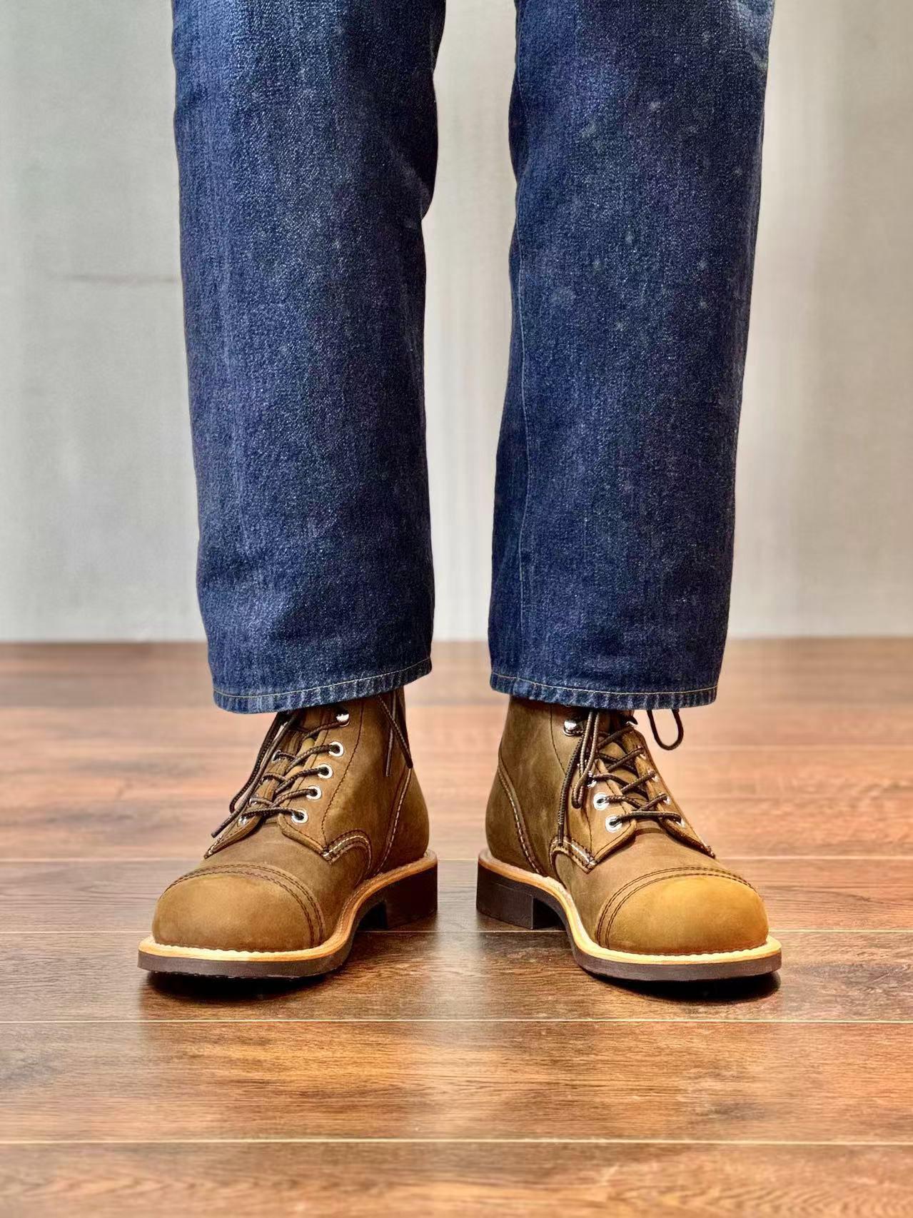 Leatherwork Boots - リアルステッチヘリテージブーツ レトロアイアンレンジャー モーターサイクル耐久性ブーツ 8115スタイル グッドイヤーウェルト製法 本革メンズブーツ