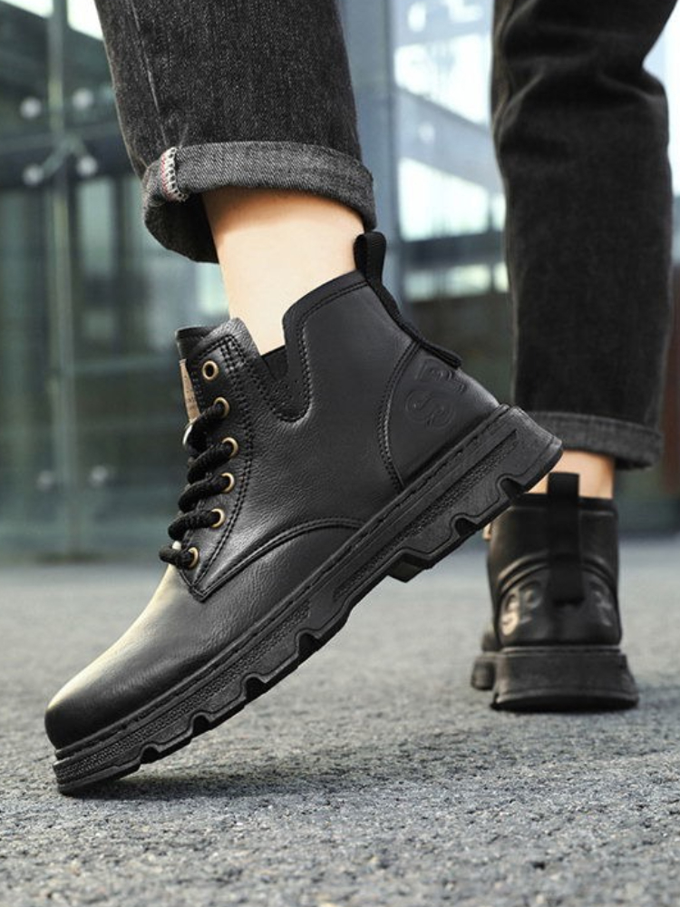 ​ メンズ 2025年冬新作 ジップアップ ハイカット レザ - Leatherwork Boots のレビューと価格
