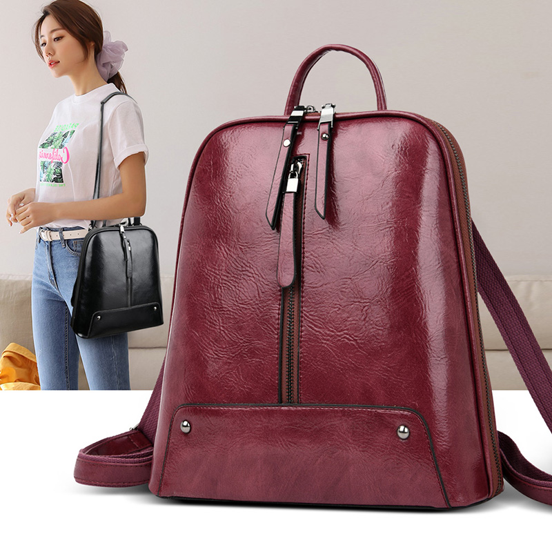 女性用レザーバックパック,ファッショナブルなトラベルショルダ - Leatherwork Wallet のレビューと価格