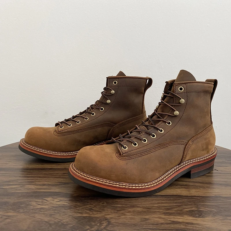 ヴィンテージ英国男性アンクルブーツ手作り高品質牛革靴ツーリン - Leatherwork Boots のレビューと価格