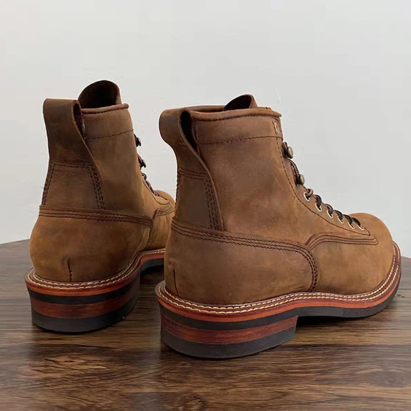 ヴィンテージ英国男性アンクルブーツ手作り高品質牛革靴ツーリン - Leatherwork Boots のレビューと価格