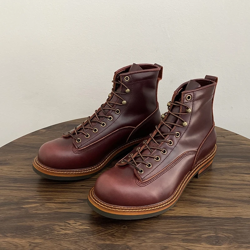 ヴィンテージ英国男性アンクルブーツ手作り高品質牛革靴ツーリン - Leatherwork Boots のレビューと価格