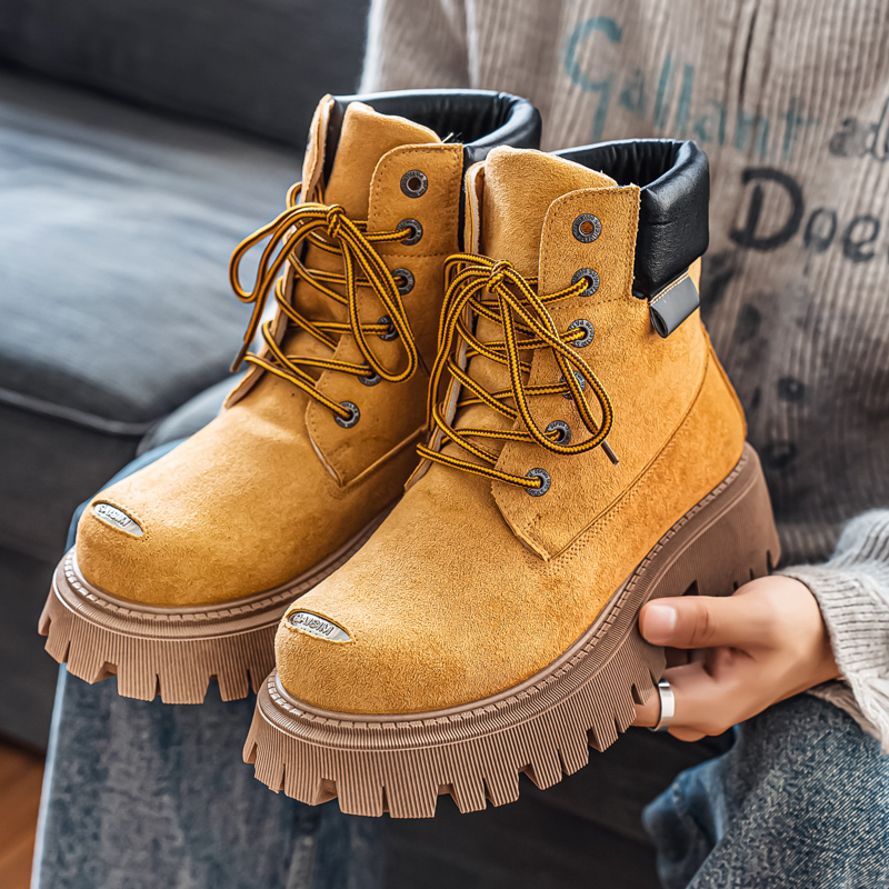 クラシックハイトップブーツアウトドアレザーメンズカジュアルア - Leatherwork Boots のレビューと価格