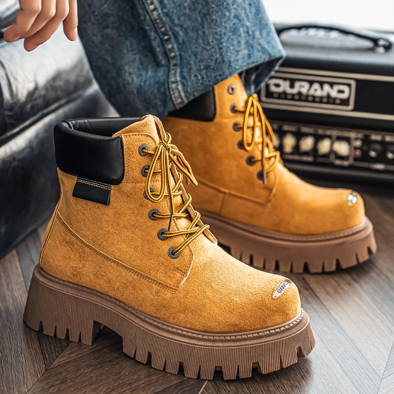 クラシックハイトップブーツアウトドアレザーメンズカジュアルア - Leatherwork Boots のレビューと価格