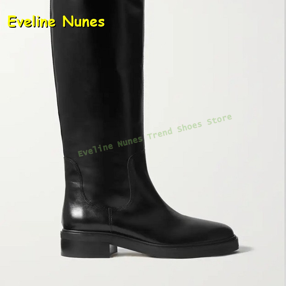 黒革ニーハイライディングブーツ レディース ラウンドトゥチャ - Leatherwork Boots のレビューと価格