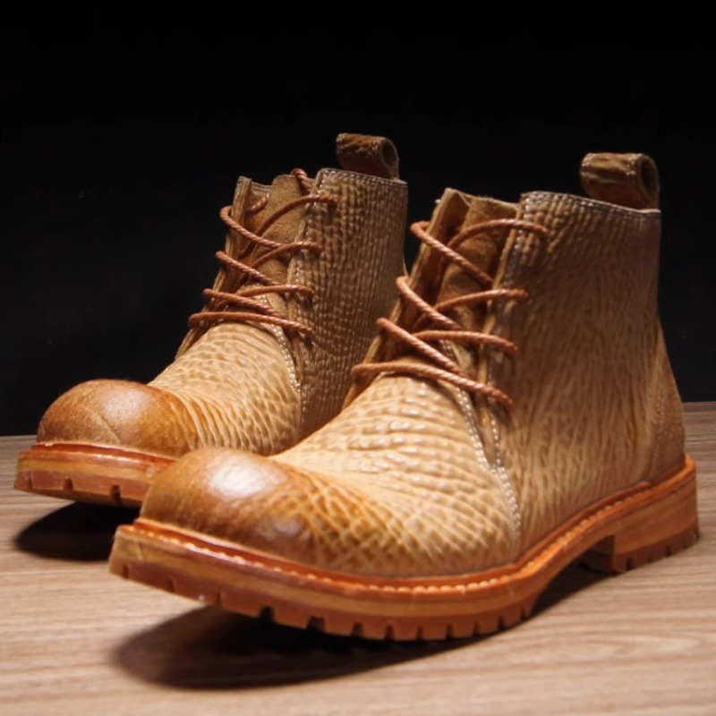 高級手作り馬革ウォッシュドレトロチェルシーアンクルブーツ メ - Leatherwork Boots のレビューと価格