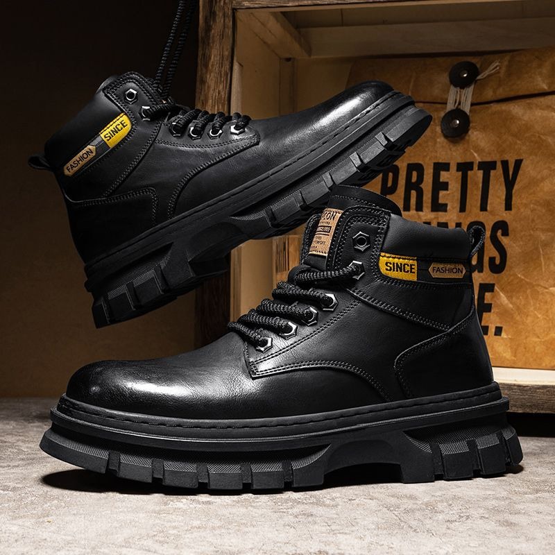 ヴィンテージ メンズ プラットフォーム アンクルブーツ 秋冬 - Leatherwork Boots のレビューと価格