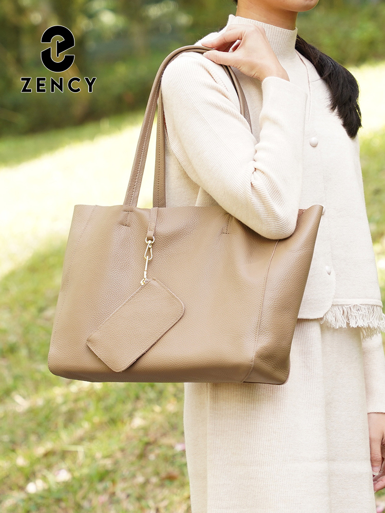 Zency 本革ラージトートバッグシンプルファッションカーキ - Leatherwork Wallet のレビューと価格