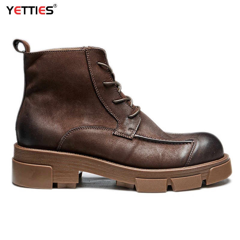 メンズブリティッシュスタイルコンバットブーツ本革チャンキーソ - Leatherwork Boots のレビューと価格