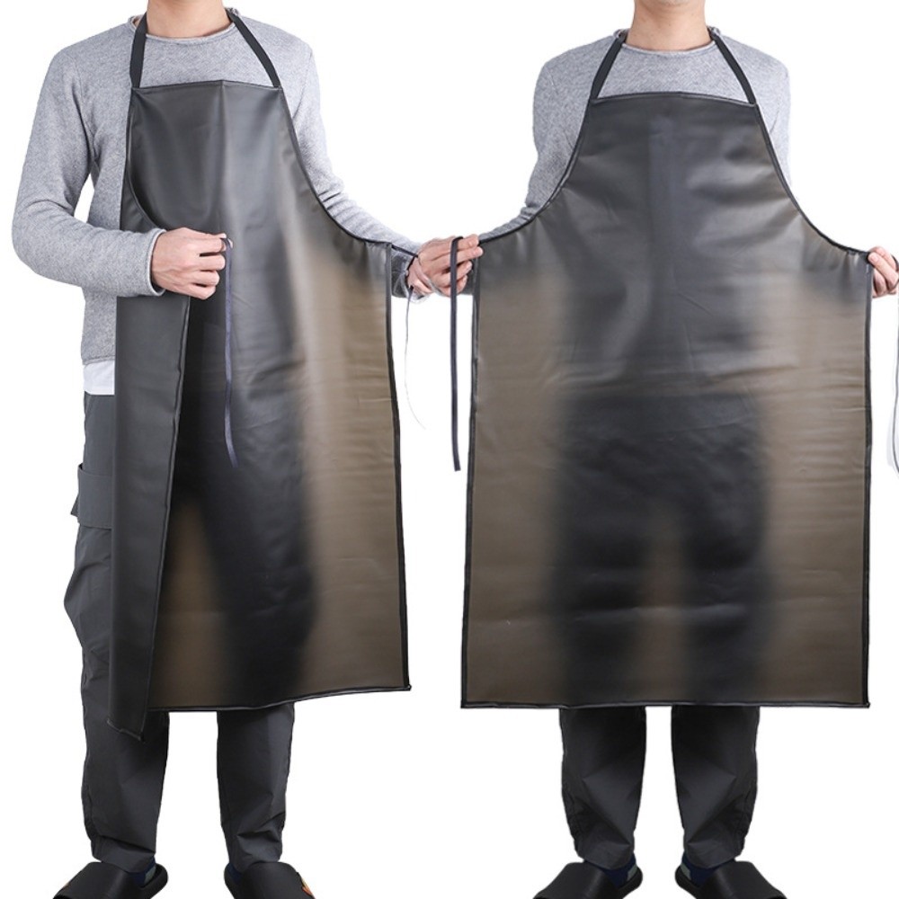 PVC防水耐油エプロン ウエスト丈長め 黒革工場作業用エプロ - Leather Work Factory のレビューと価格