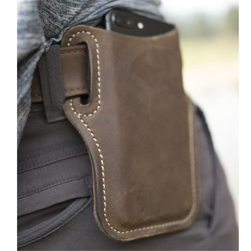 アウトドア収納レトロ馬革製携帯電話ウエストバッグ、ベルト装着 - Leather Works Belt のレビューと価格