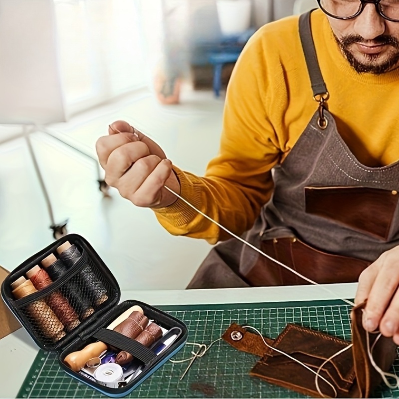 [革作業キット] 革縫製キット、大きな目針、ワックス糸、革張 - Leatherwork Beginner のレビューと価格