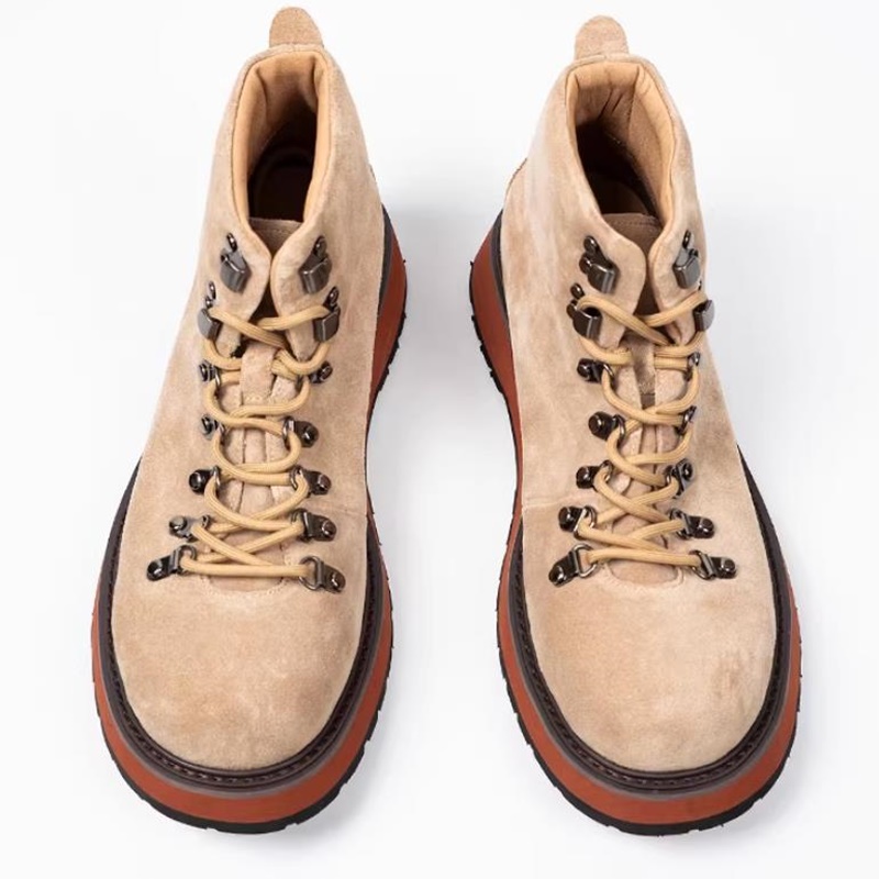 日本製厚底本革アウトドアアンクルブーツ メンズ秋用ワークブー - Leatherwork Boots のレビューと価格