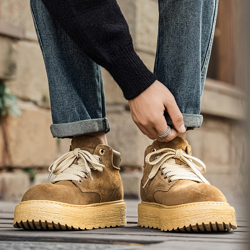 メンズ高級スエード乗馬ブーツ アウトドアカジュアルレザーブー - Leatherwork Boots のレビューと価格