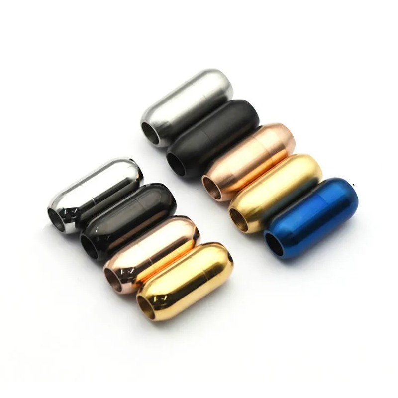 5 ピース/ロットステンレス鋼磁気クラスプエンド穴 5 ミリ - Leatherwork Beginner のレビューと価格