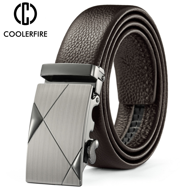 男性ベルト金属高級ブランド自動バックル革高品質ベルト男性用ビ - Leather Works Belt のレビューと価格