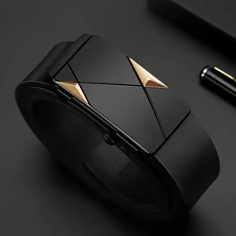 スタイリッシュなメンズ PU レザーベルト - 日常生活、レ - Leather Works Belt のレビューと価格
