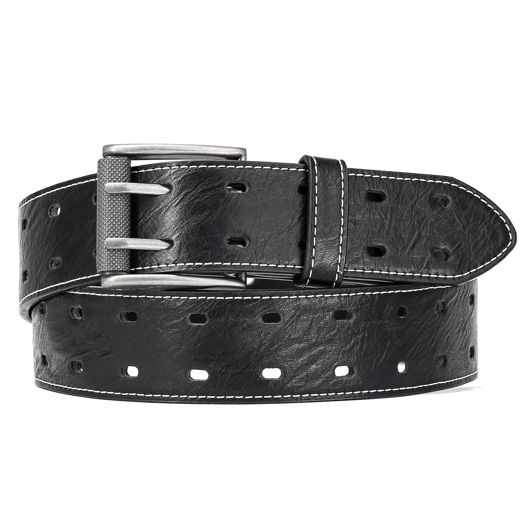 メンズクラシックダブルプロングベルトファッションカジュアルヘ - Leather Works Belt のレビューと価格